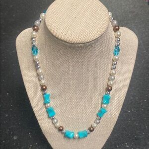 Turquoise and multi color Beaded Necklace